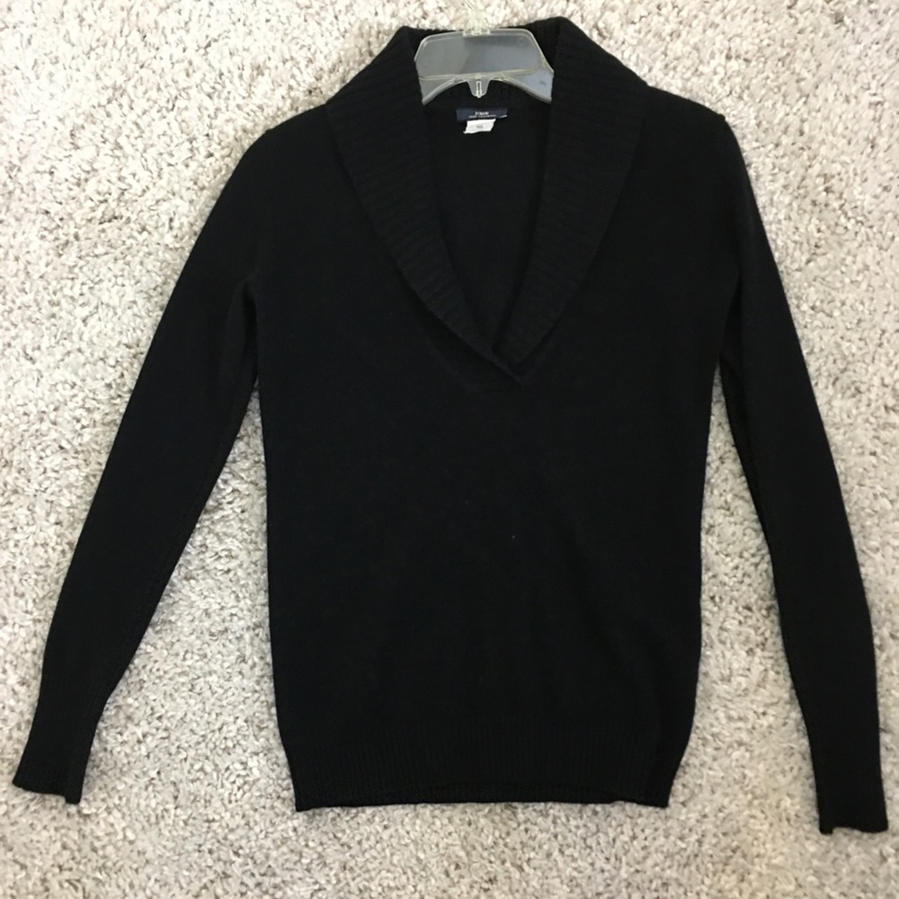 J crew Cashmere Shawl Collar Pullover Sweater XXS